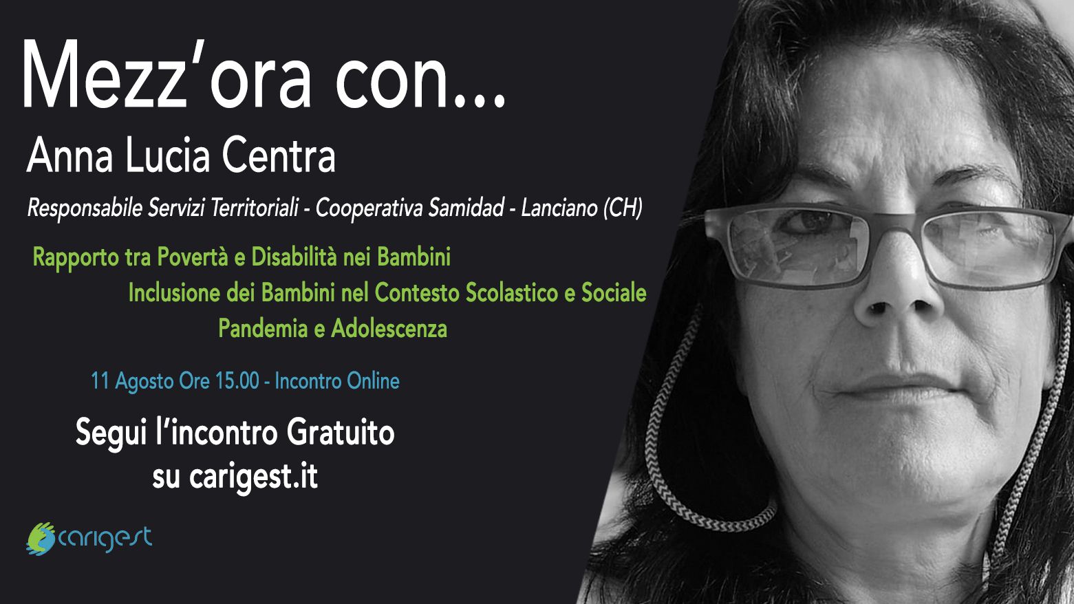 Mezz'ora con... Anna Lucia Centra - Responsabile Servizi Territoriali Cooperativa Samidad Lanciano