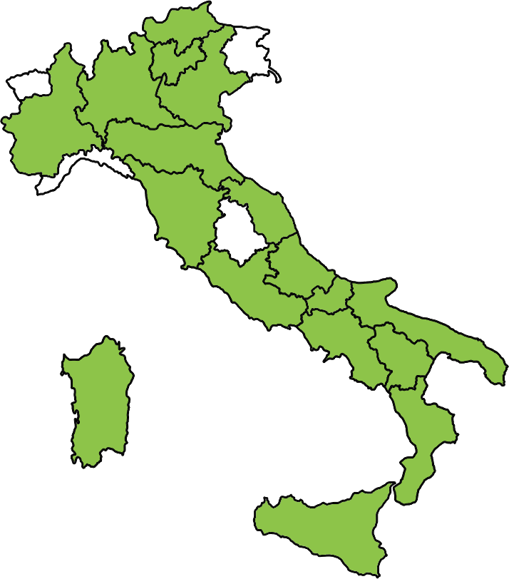 le regioni nelle quali è presente Carigest Software